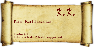 Kis Kalliszta névjegykártya