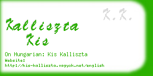 kalliszta kis business card